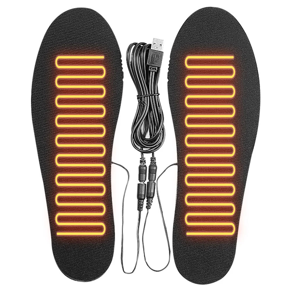 USB Heated Shoe Insoles Electric Heated Shoes Pad Cuttable Foot Warming Pad Electric Heated Insoles for Winter Camping Fishing